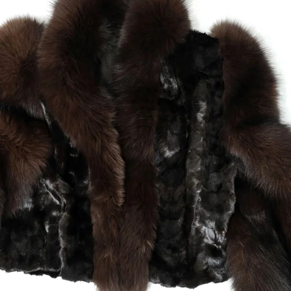 Mahogany Fox Fur Crop Coat - Picture 8 of 11